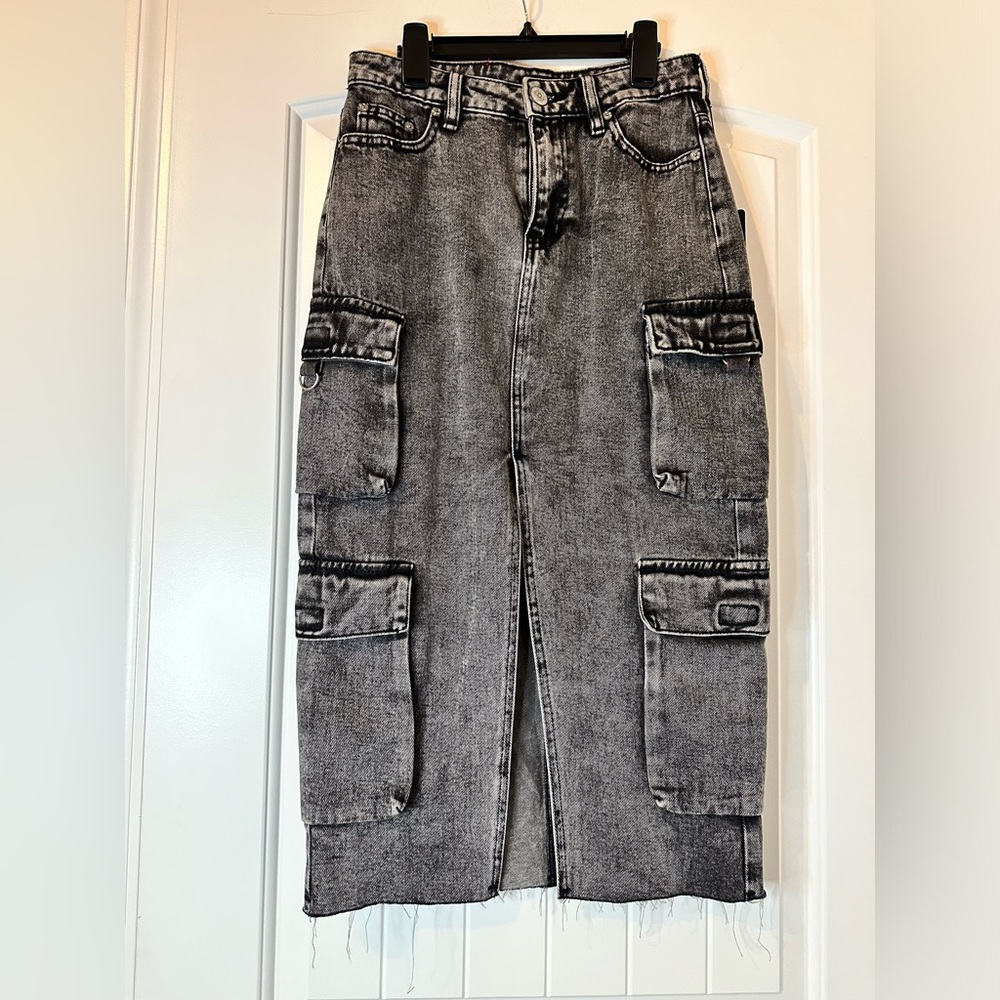 NWT! TRUE RELIGION VINTAGE CARGO MIDI SLIT SKIRT